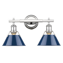  3306-BA2 CH-NVY - Orwell CH 2 Light Bath Vanity in Chrome with Matte Navy shades